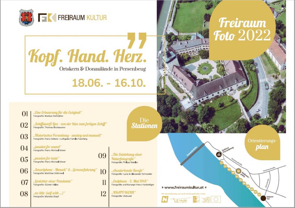 Unter dem Titel Kopf | Hand | Herz lädt die Fotoausstellung Freiraum-Foto-2022 im zweiten Jahr wieder zum Flanieren entlang der Donaulände ein.