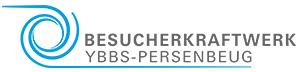 Logo vom Besucherkraftwerk Ybbs-Persenbeug in Weiß und Blau.); ?>