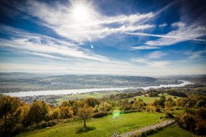 Bild von der Landschaft rund um Ybbs-Persenbeug mit Blick auf die Donau.