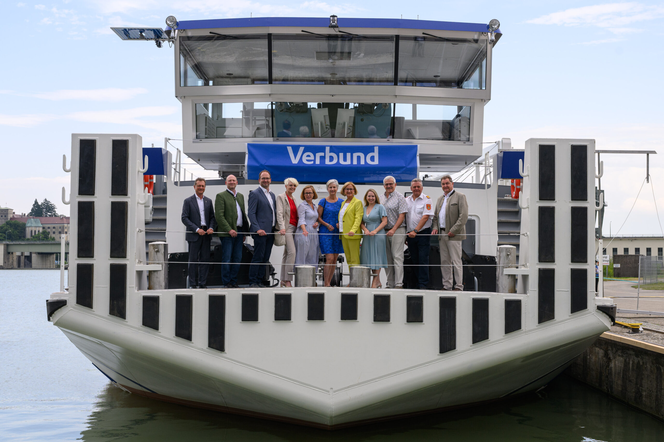 Schiffstaufe des neuen Arbeitsschiffes "Donau 1" im Juni 2025